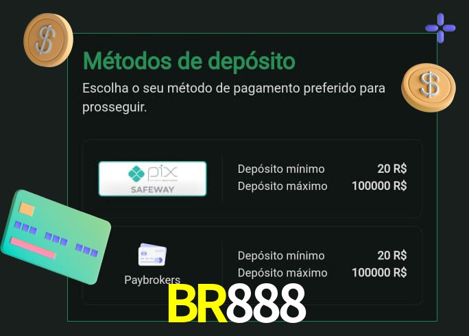 O cassino BR888 oferece uma grande variedade de métodos de pagamento